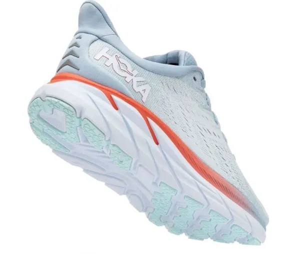Hoka Blue Fog and Plein Air Womens Clifton 8 Running Shoes 1119394-BFPA