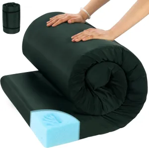 HOMBYS Waterproof Memory Foam Camping Mattress for Outdoor Sleeping, Roll Up Porable Oxford Cloth Cover Camping Mattress Pad Mat for Travel Truck Bed Tent