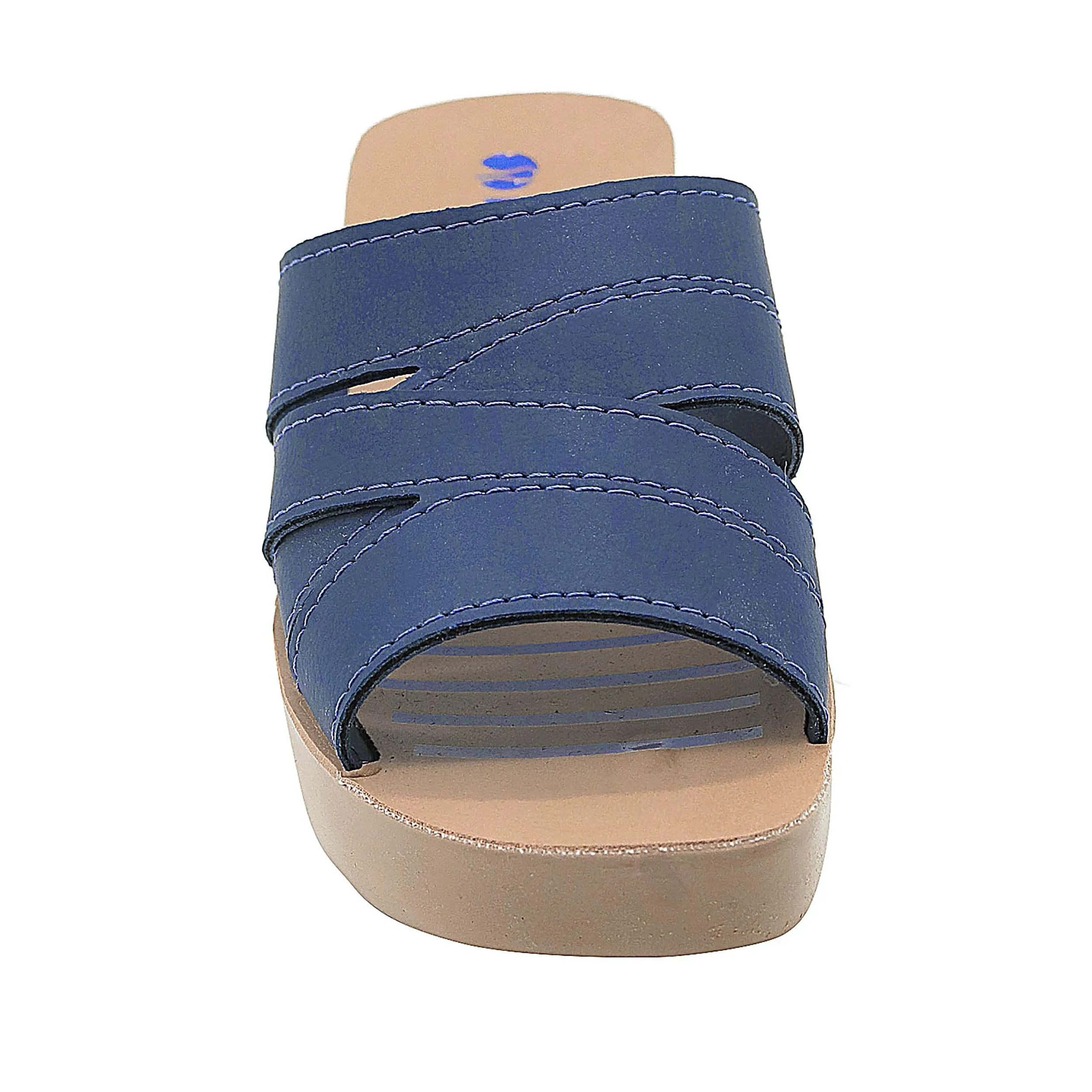 Inblu Women Blue Mule Shape Wedge Sandal with Slip-on Closure (MR50_BLUE)
