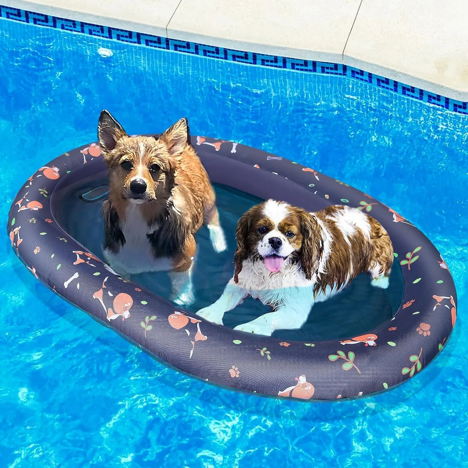 Inflatable Dog Pool Float - Pool Floats Raft for Small Dog Puppies Up to 45lb, Scratch Resistant and Durable for Summer Lake River Pool