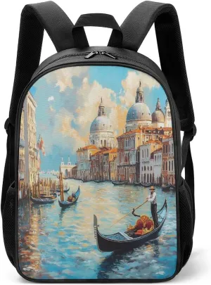 Italian Architecture Venice Travel Backpack for Men Women Water Resistant Luggage Daypack Business Weekender Bag