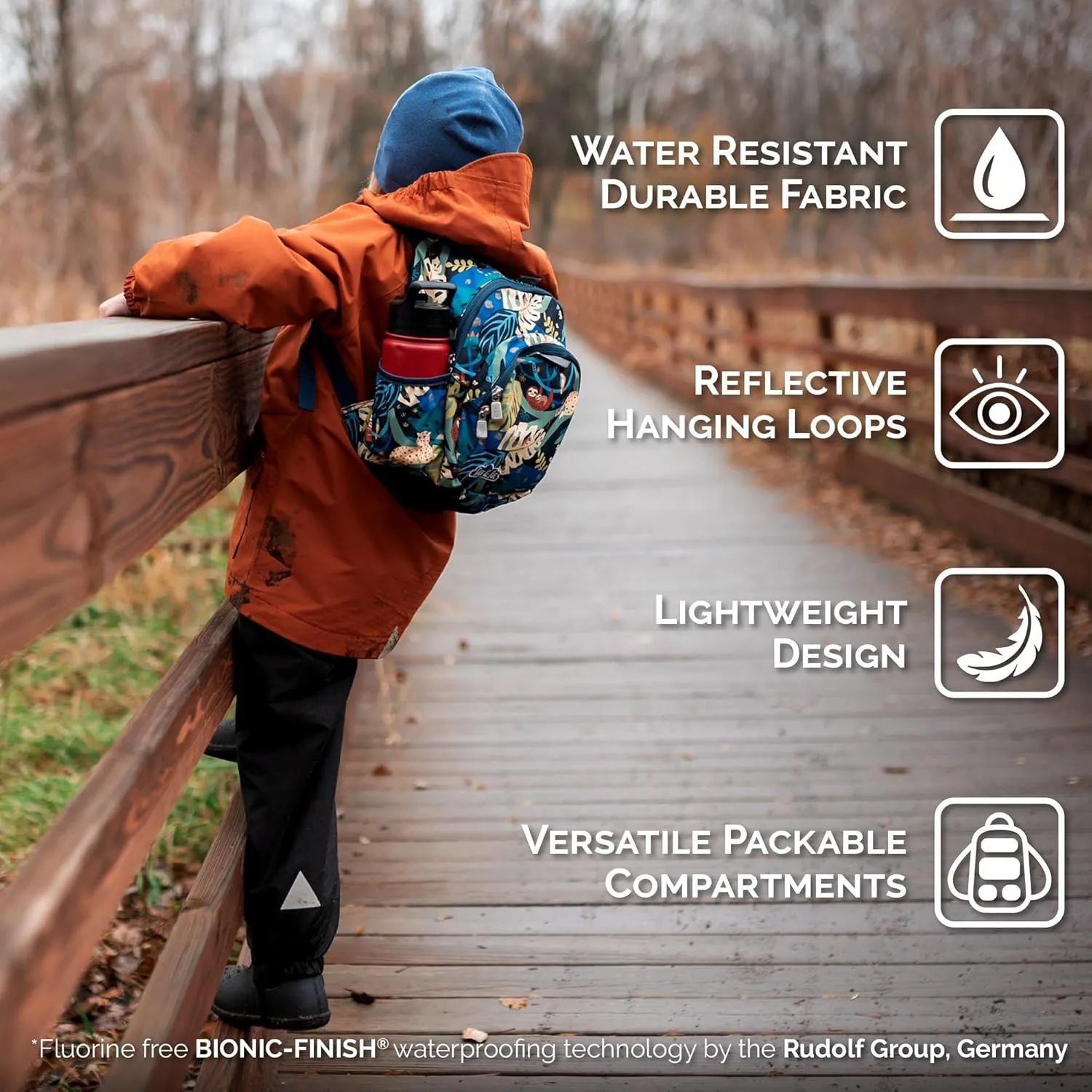 JAN & JUL Water Resistant Lightweight Backpack for Boys, Small Schoolbag for Toddlers (Grey Construction, One Size)
