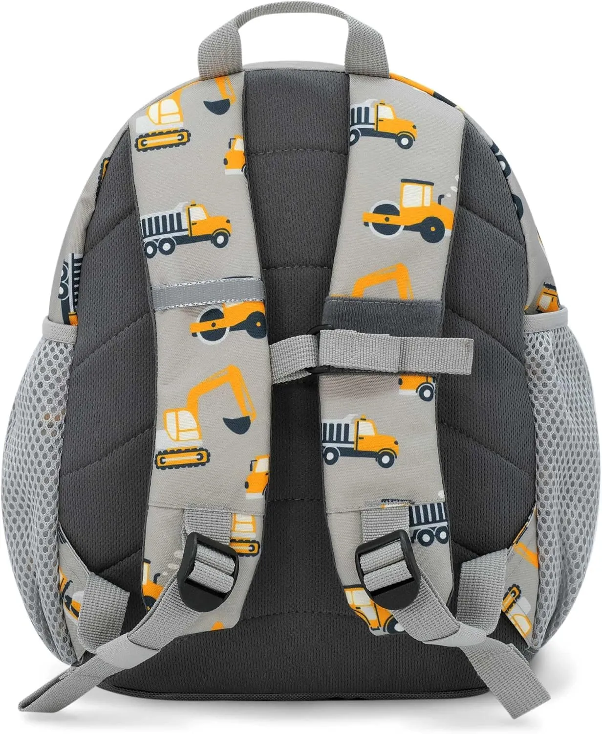 JAN & JUL Water Resistant Lightweight Backpack for Boys, Small Schoolbag for Toddlers (Grey Construction, One Size)