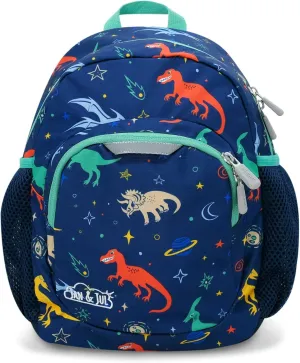 JAN & JUL Water Resistant Lightweight Backpack for Boys, Small Schoolbag for Toddlers (Space Dinos, One Size)
