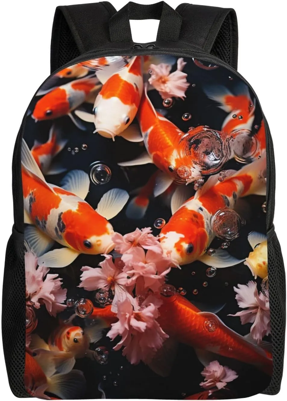 Japan Fancy Carp Fishes Travel Laptop Backpack Waterproof Lightweight Cute Backpack For Women Men Casual Daypack
