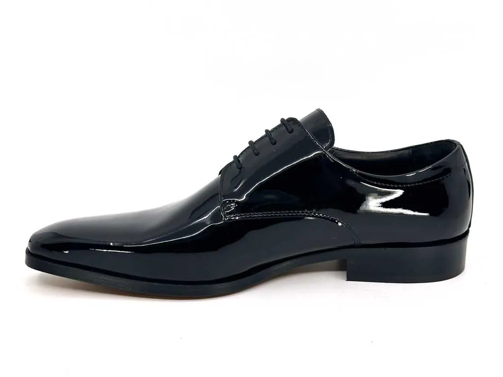Jason Black Patent Leather Men's Derby Shoes