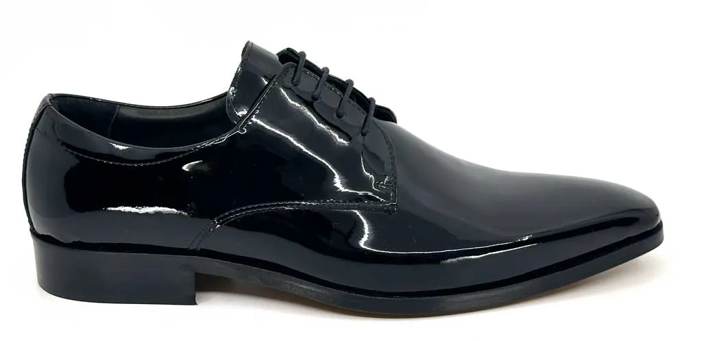 Jason Black Patent Leather Men's Derby Shoes
