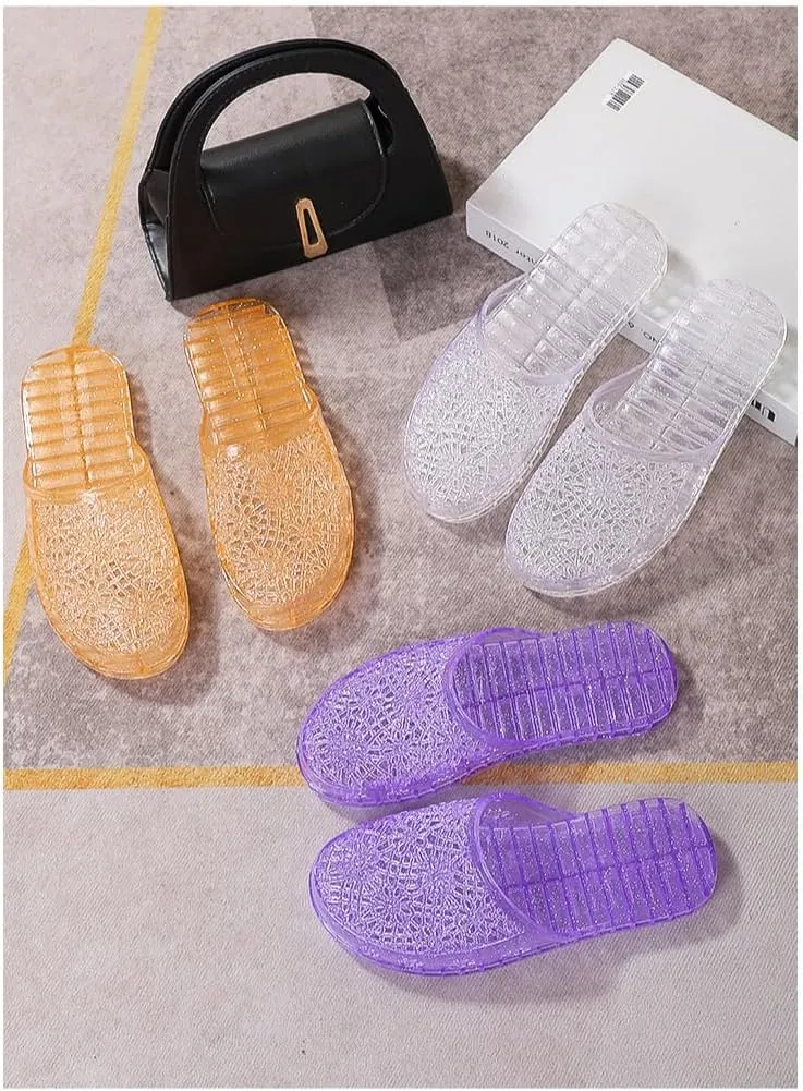 Jelly Mesh Ballet Flats for Women Clear Jelly Sandals Slip On Mule Breathable - Cute Trendy Causal No Slip Comfortable Walking Lightweight Running Beach Travel Cruise Vacation Standing All Day Summer
