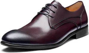 Jepsengord Men's Dress Shoes Wingtip Genuine Cowhide Leather Oxfords with Brogue Formal Business Wedding Derby Shoes