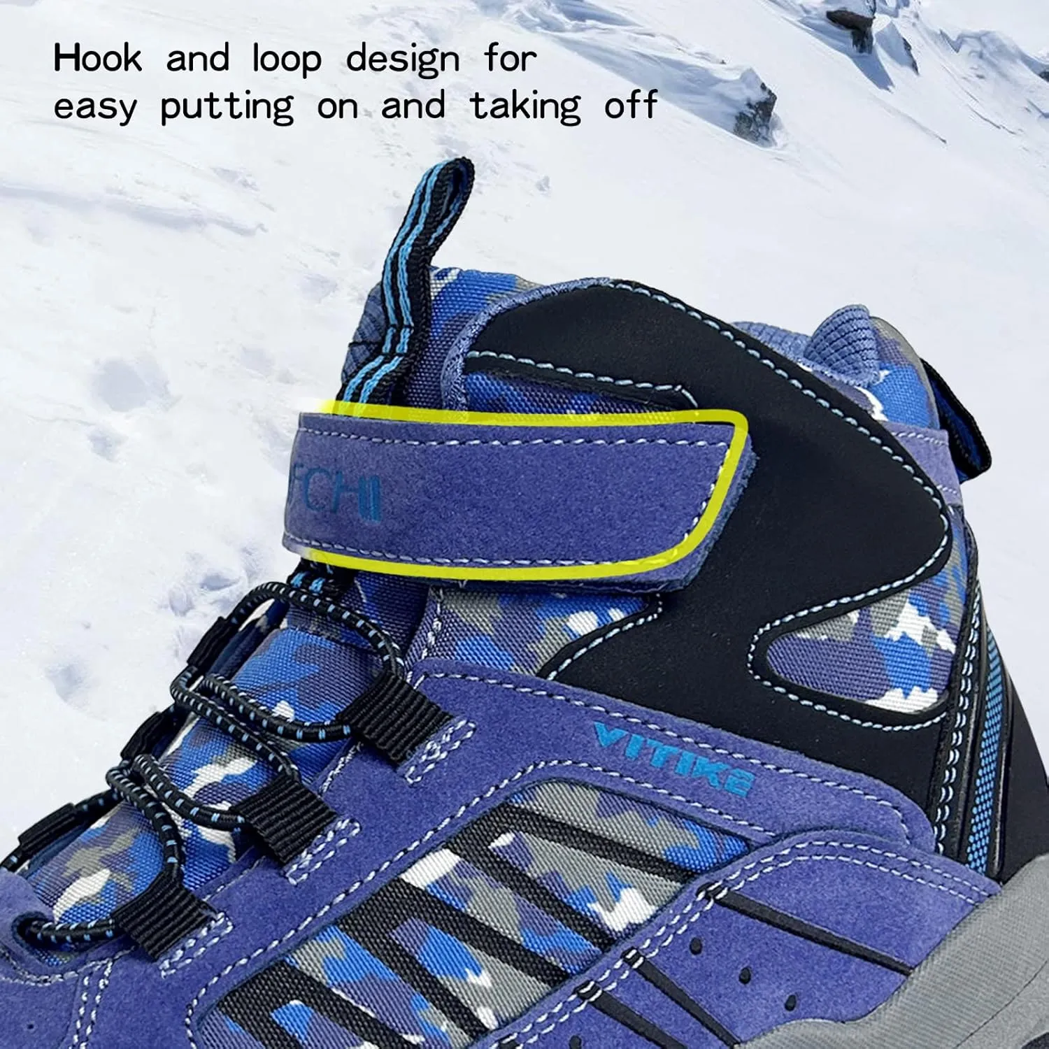 JMFCHI Kids Hiking Boots Boys Girls Outdoor Walking Climbing Sneaker Comfortable Non-slip Snow Shoes Hiker Boot Antiskid Steel Buckle Sole