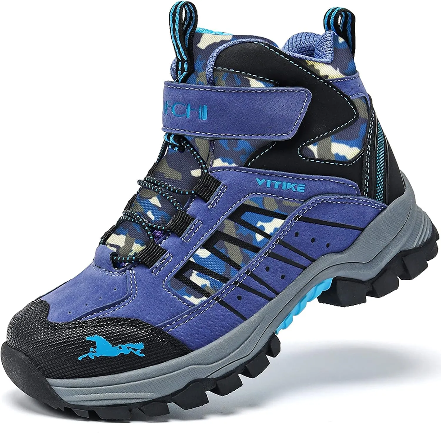 JMFCHI Kids Hiking Boots Boys Girls Outdoor Walking Climbing Sneaker Comfortable Non-slip Snow Shoes Hiker Boot Antiskid Steel Buckle Sole
