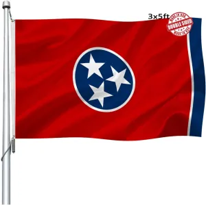 Joven Tennessee Flag 3x5 Outdoor, Double Sided - Heavy Duty, 4 Rows Sewn, Polyester, Water Resistant, 35.4x59.1in