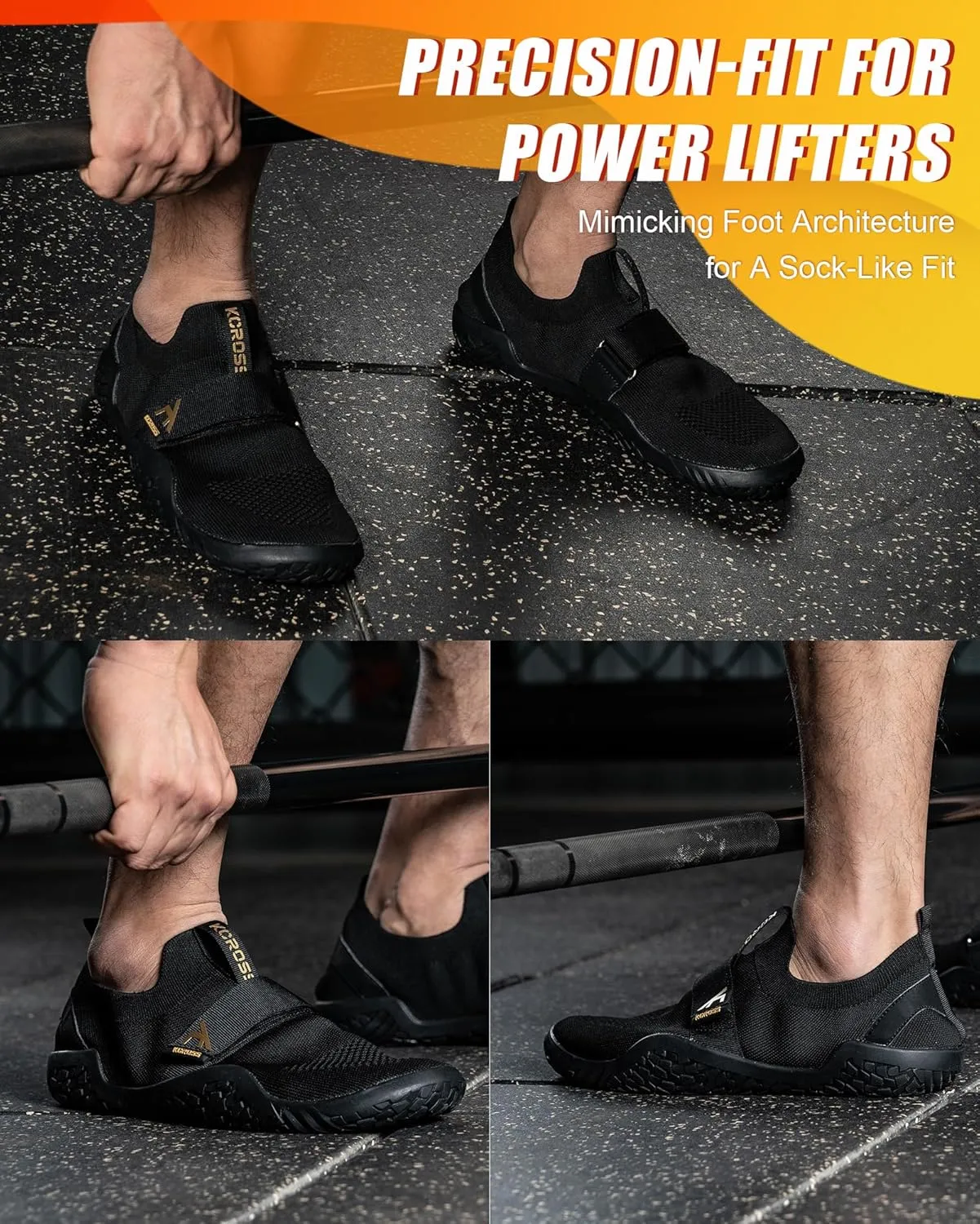 kcross Weightlifting Shoes Women, Deadlift Shoes for Men and Women Weight Lifting Shoes for Heavy Lifting Weight and Cross-Trainer, Gym Squat Shoes with Rubber Non-Slip Sole