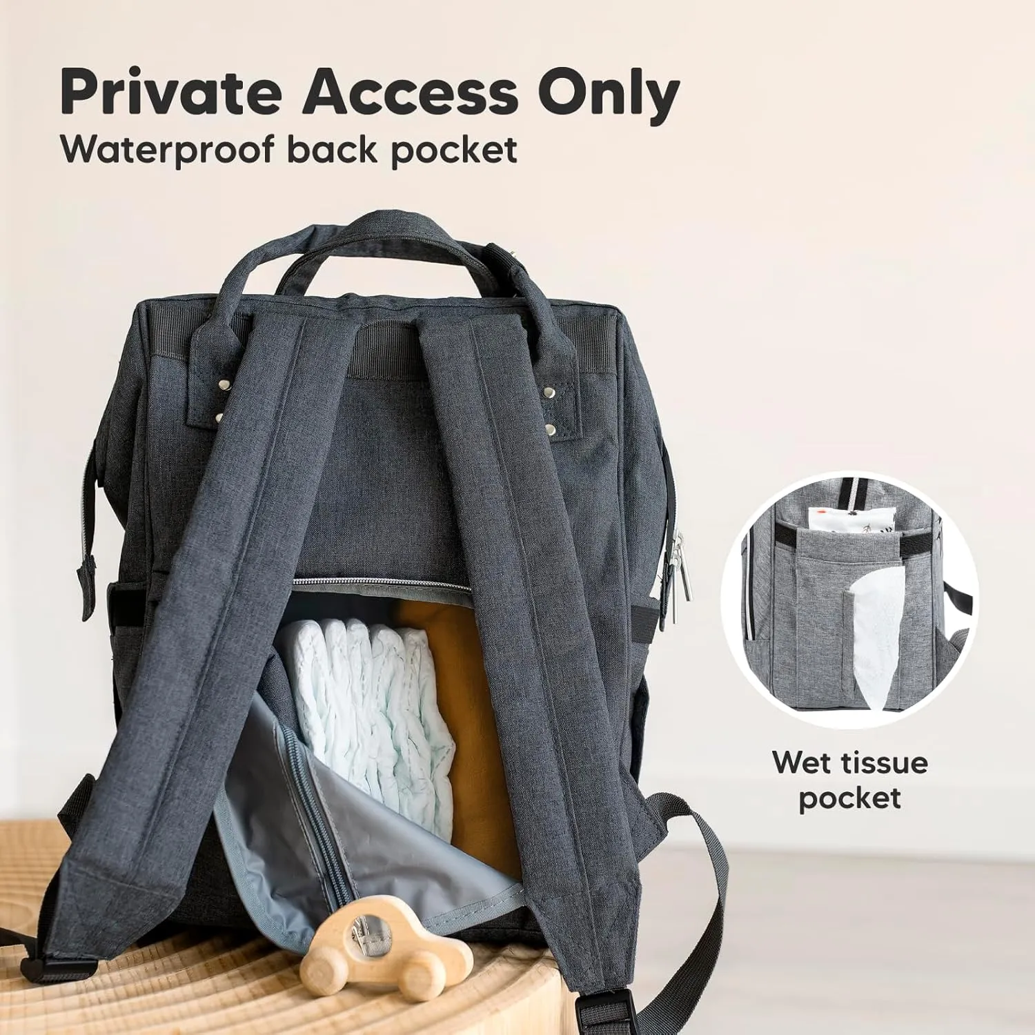 KeaBabies Baby Diaper Bag Backpack - Large Baby Bag for Boys, Girls, Waterproof Multi Function Travel Diaper Backpack with Changing Pad, Durable Travel Essentials for Moms and Dads (Mystic Gray)