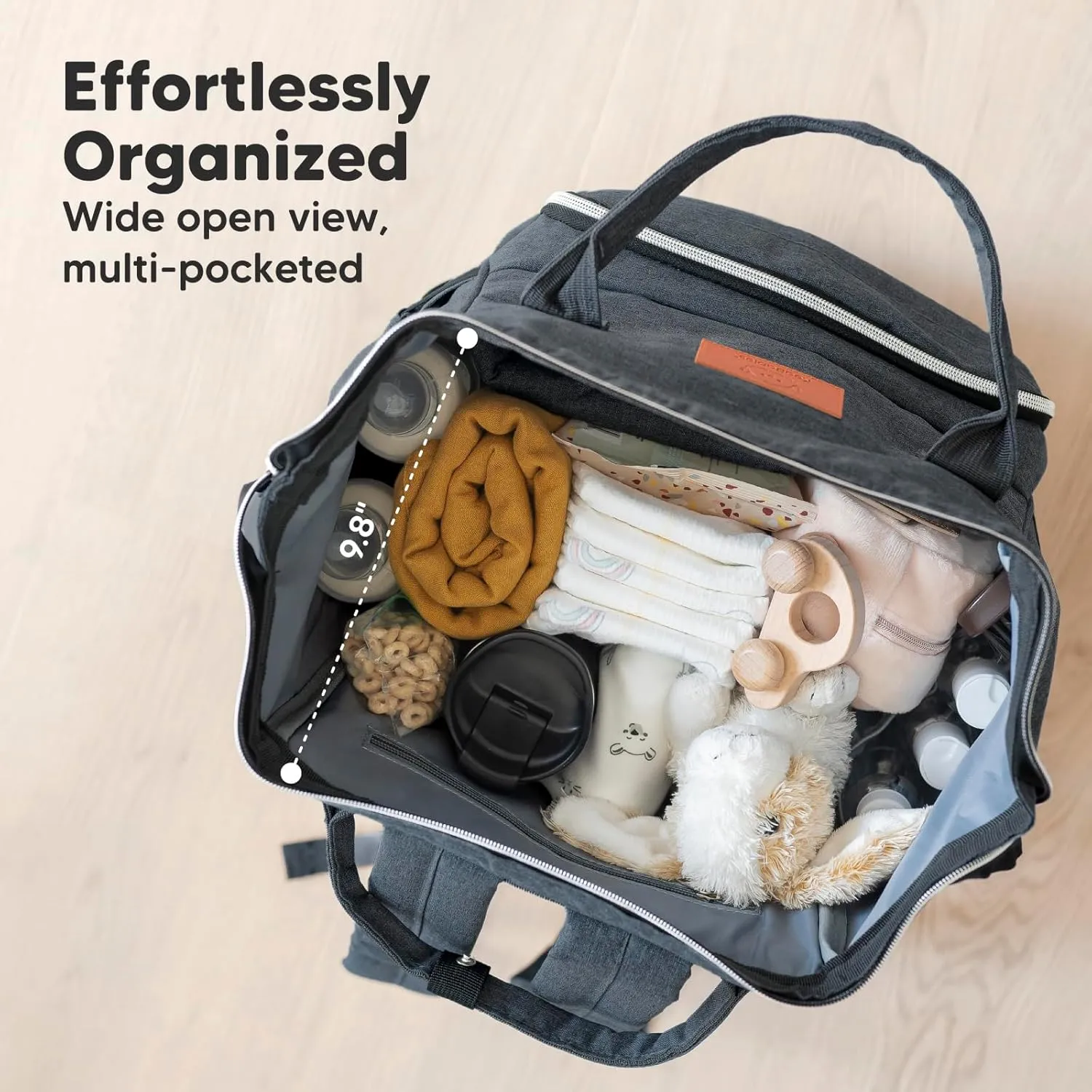 KeaBabies Baby Diaper Bag Backpack - Large Baby Bag for Boys, Girls, Waterproof Multi Function Travel Diaper Backpack with Changing Pad, Durable Travel Essentials for Moms and Dads (Mystic Gray)
