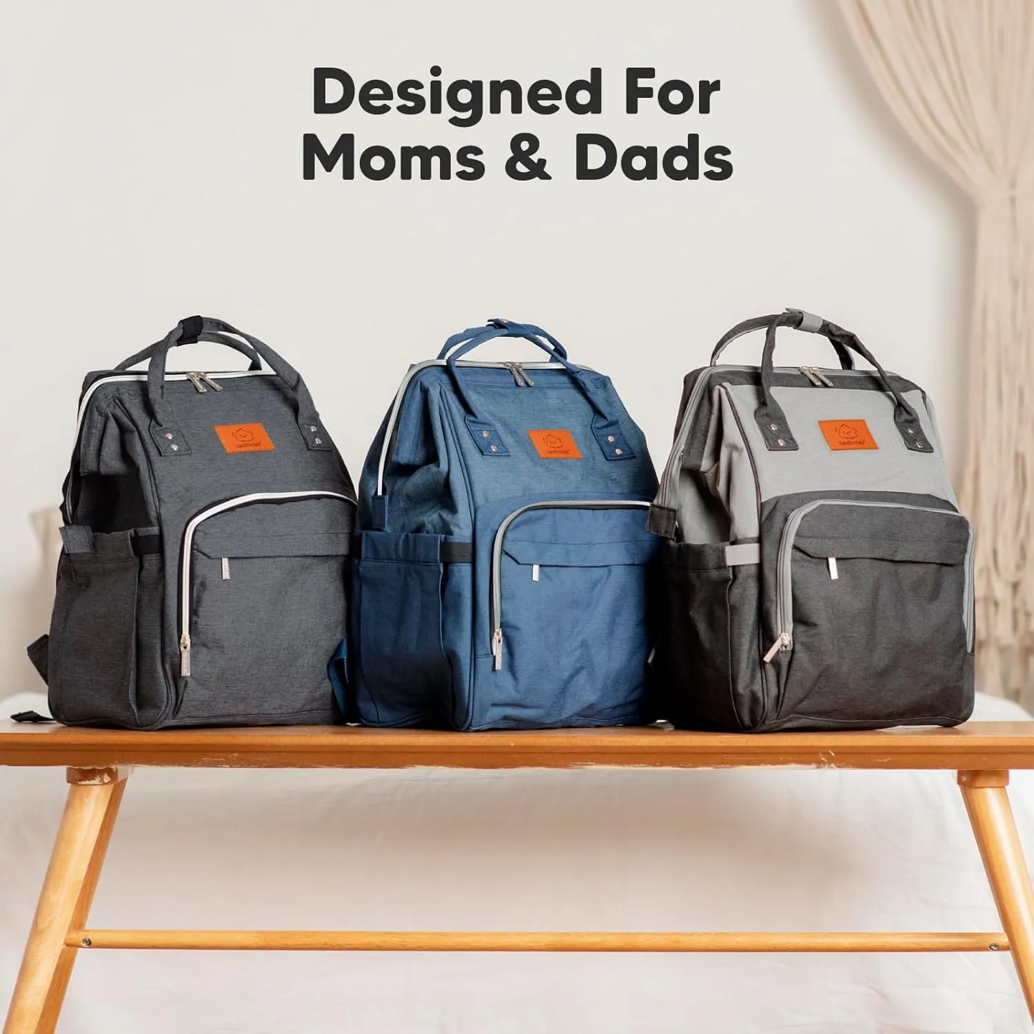KeaBabies Baby Diaper Bag Backpack - Large Baby Bag for Boys, Girls, Waterproof Multi Function Travel Diaper Backpack with Changing Pad, Durable Travel Essentials for Moms and Dads (Mystic Gray)
