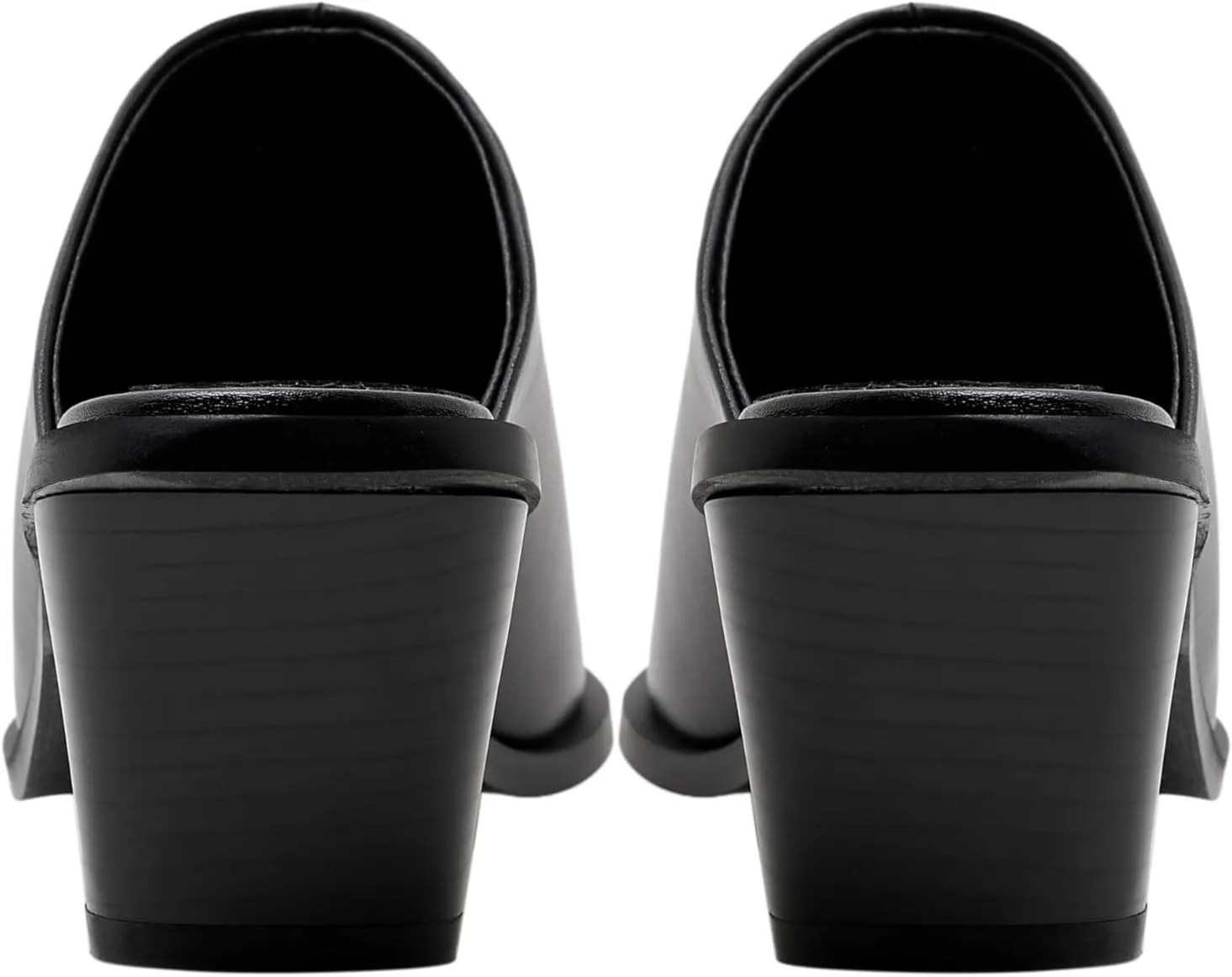 keleimusi Cowboy Loafer Leather Mules for Women Pointed Toe Western Chunky Heeled Slides