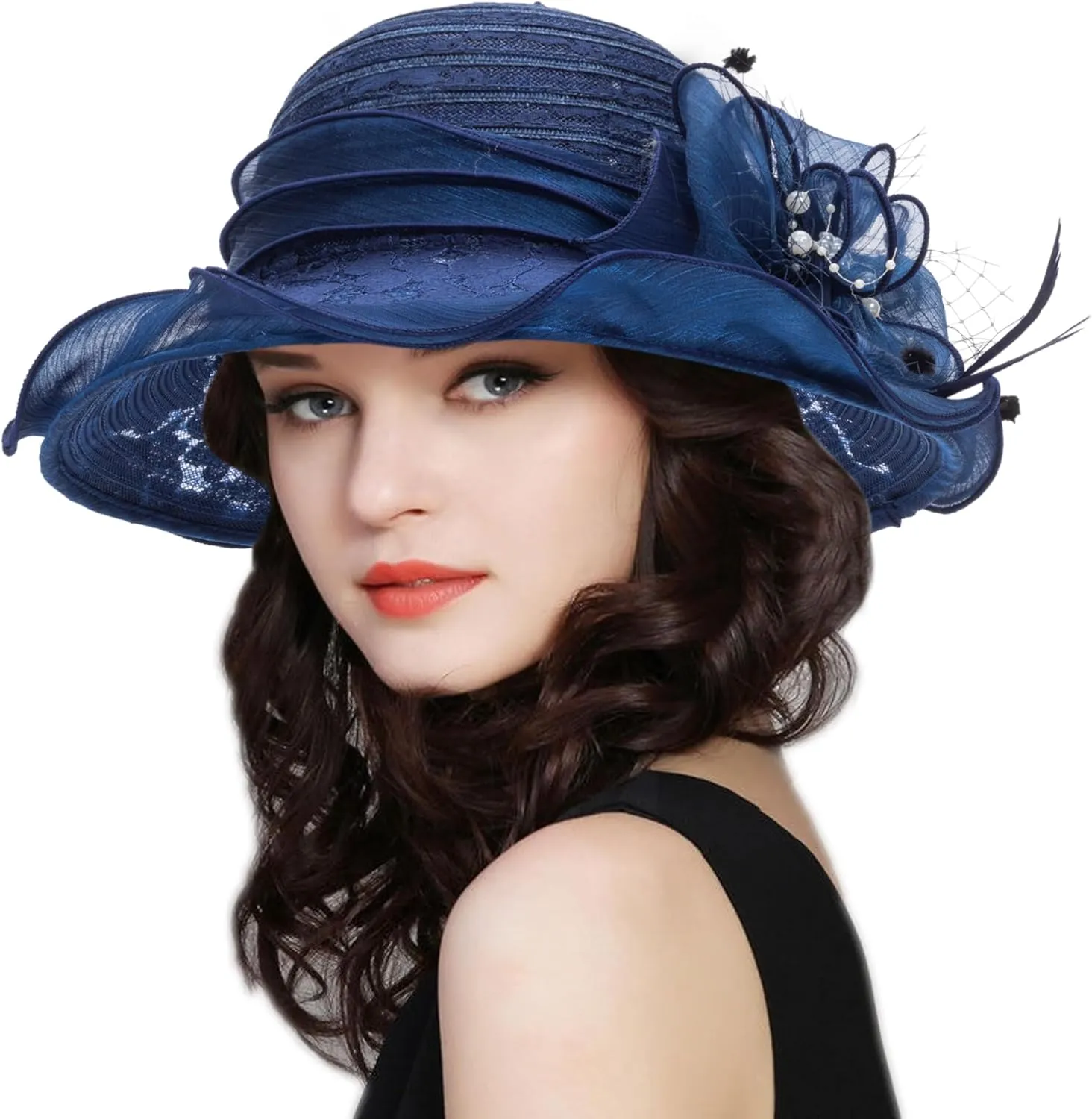 Kentucky Church Derby Hats for Women Wedding Tea Party Cloche Hat Fascinator Bowler Sun Hat Wedding Bride Dress Hat