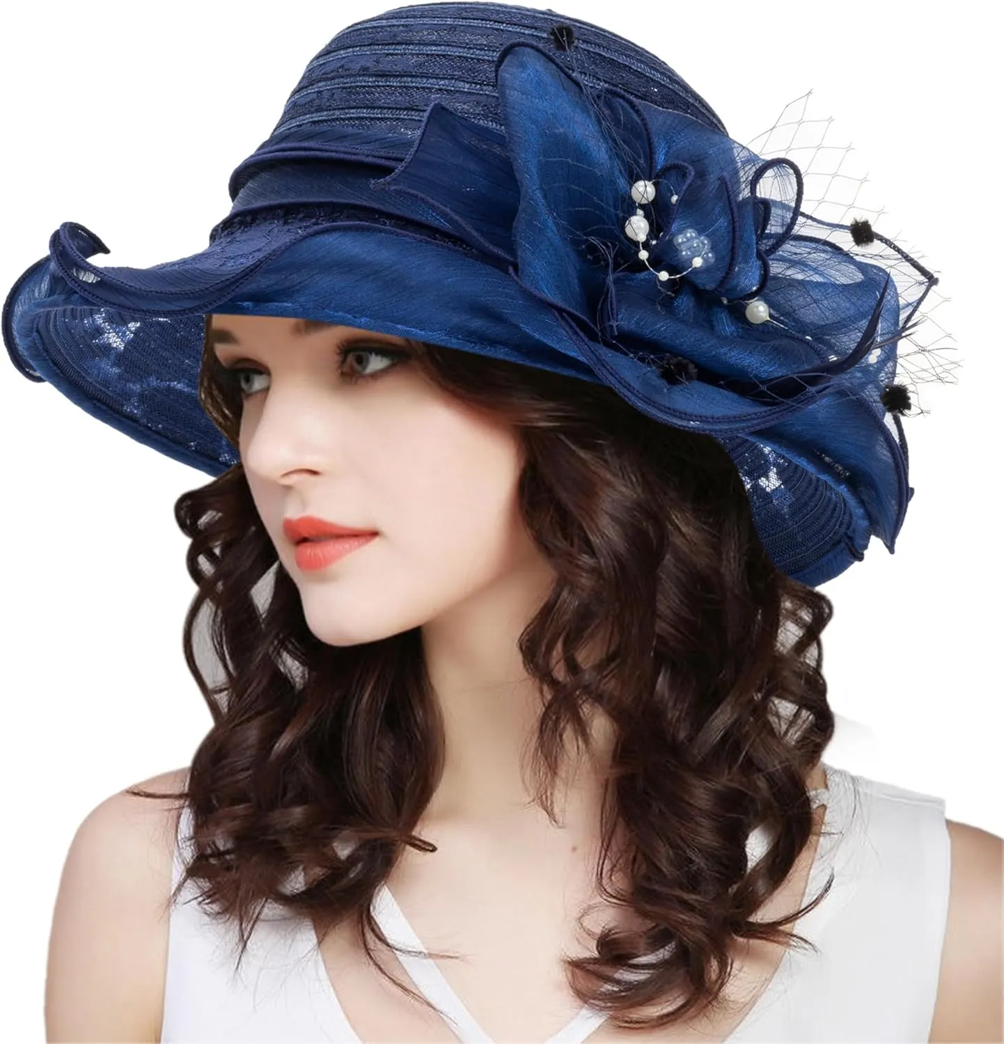 Kentucky Church Derby Hats for Women Wedding Tea Party Cloche Hat Fascinator Bowler Sun Hat Wedding Bride Dress Hat