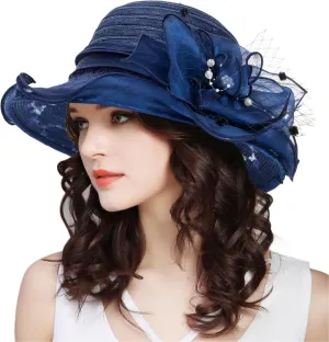 Kentucky Church Derby Hats for Women Wedding Tea Party Cloche Hat Fascinator Bowler Sun Hat Wedding Bride Dress Hat