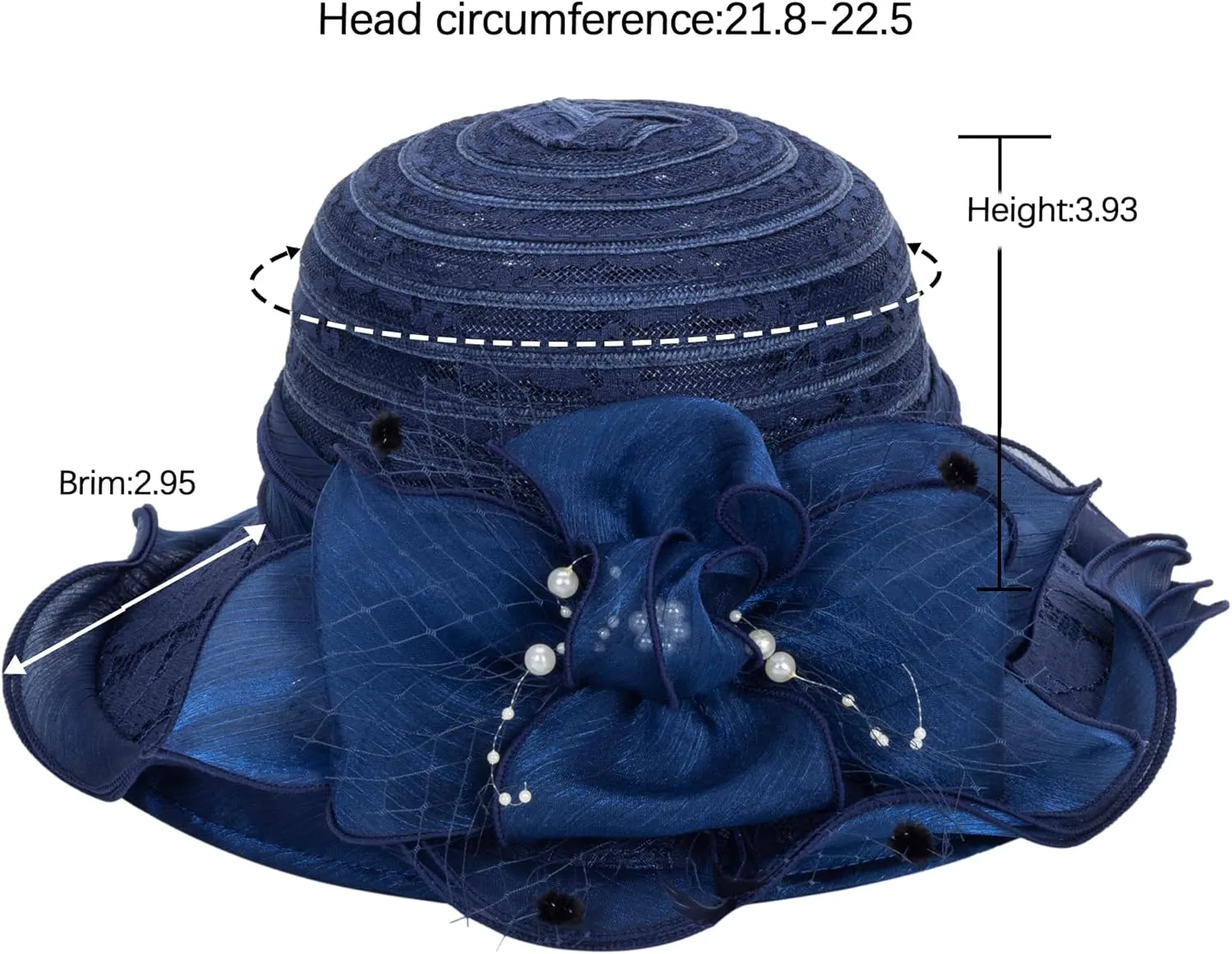 Kentucky Church Derby Hats for Women Wedding Tea Party Cloche Hat Fascinator Bowler Sun Hat Wedding Bride Dress Hat