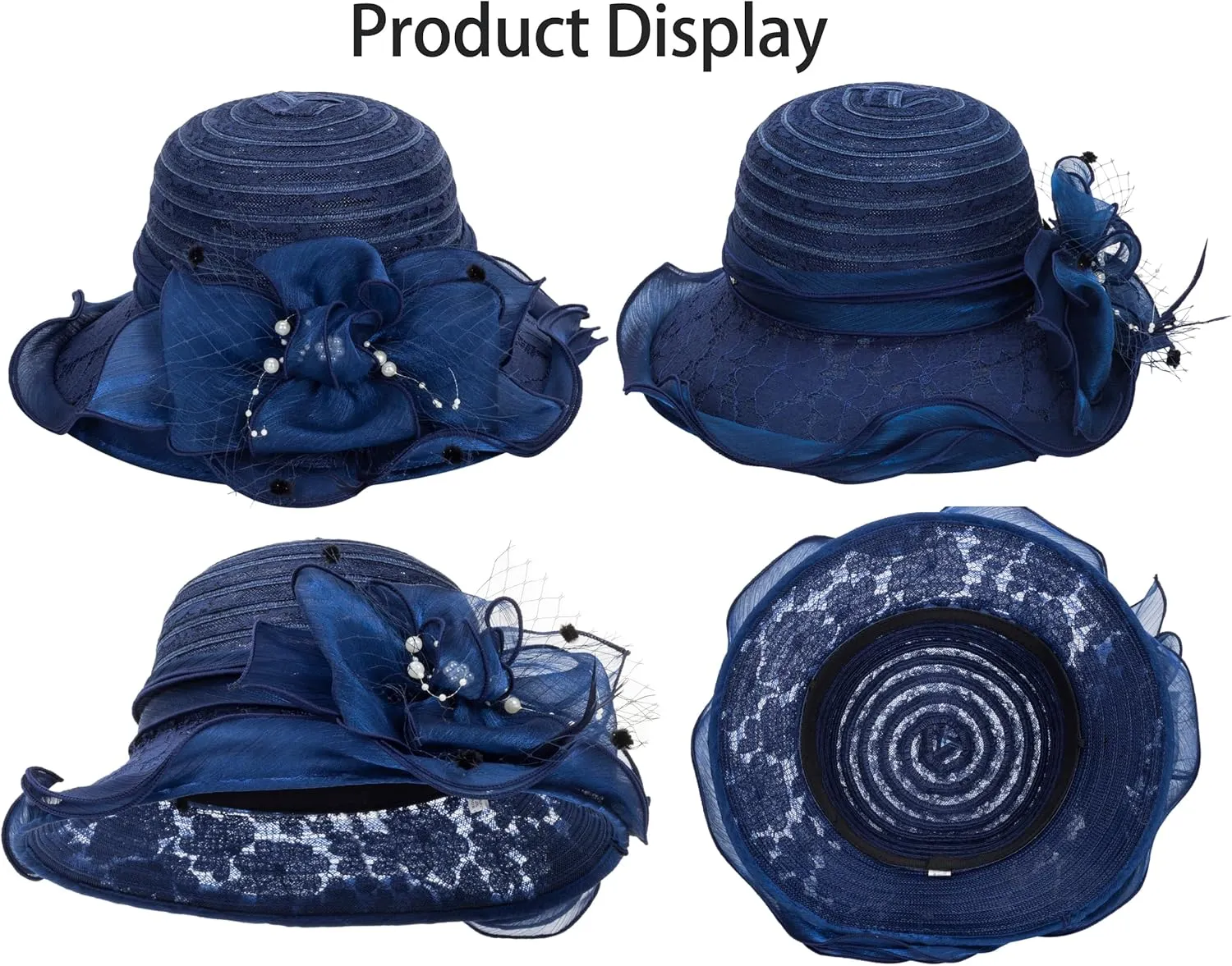 Kentucky Church Derby Hats for Women Wedding Tea Party Cloche Hat Fascinator Bowler Sun Hat Wedding Bride Dress Hat