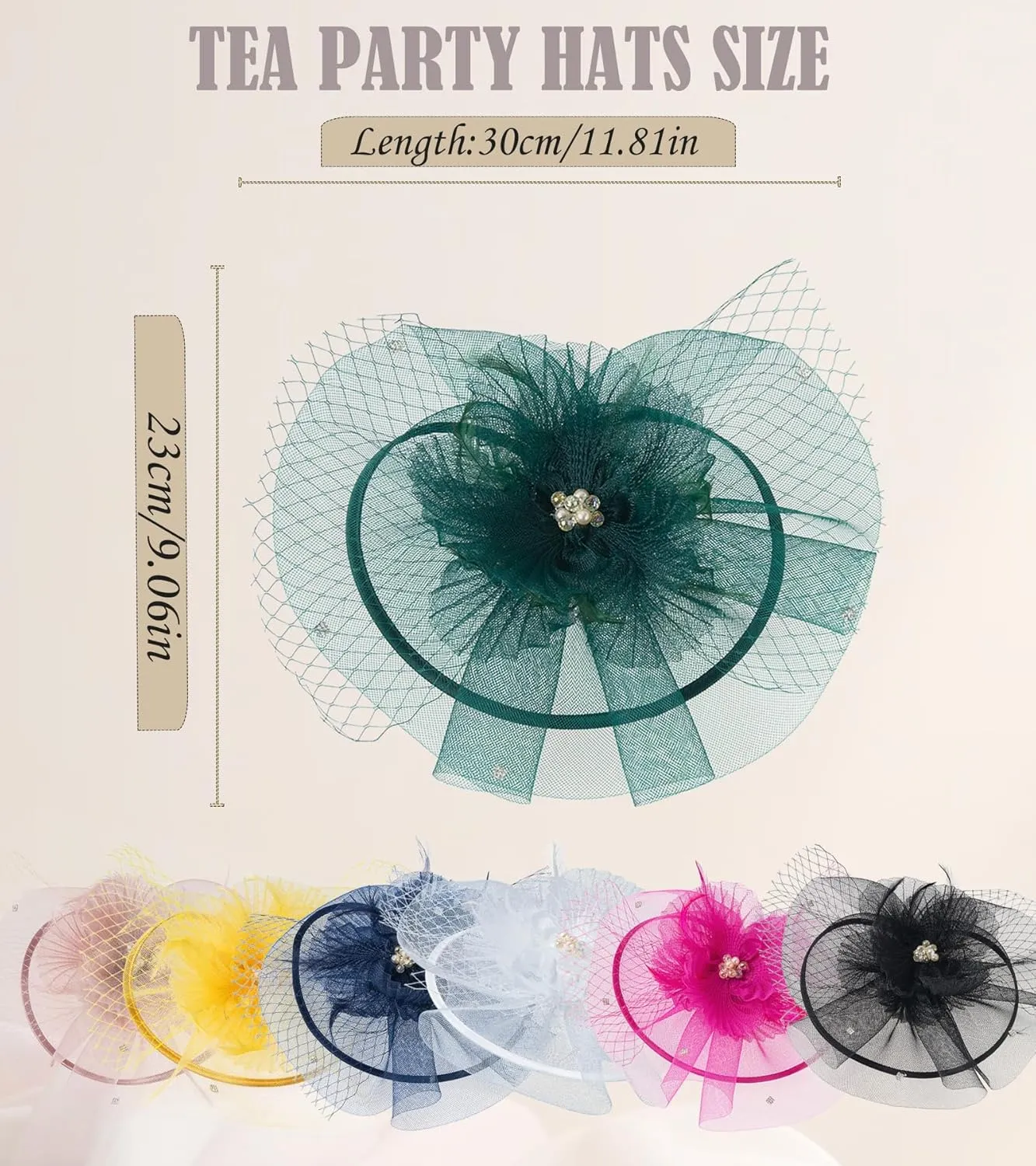 Kgromfy Women's Fascinator Derby Hats Vintage Tea Party Hat Church Cocktail Wedding Headwear