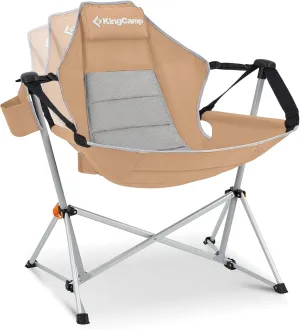 KingCamp Hammock Camping Chair, Swinging Portable Folding Camp Chairs for Adults Max 400lbs Heavy Duty Foldable Oversized Rocker with Aluminum Alloy Frame Cup Holder for Outdoor Beach Patio Sport