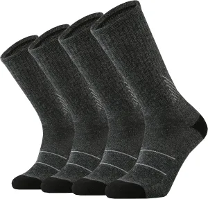 KMM Men's Merino Wool Cushion Crew Socks Moisture Wicking Control Medium Weight Warm for Outdoor Hiking Hike Trail Cycling