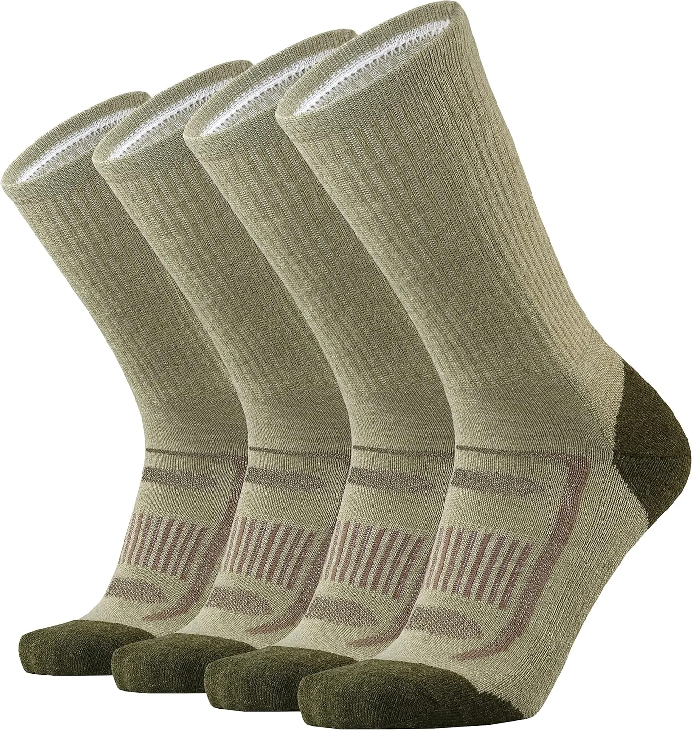 KMM Men's Merino Wool Cushion Crew Socks Moisture Wicking Control Medium Weight Warm for Outdoor Hiking Hike Trail Cycling