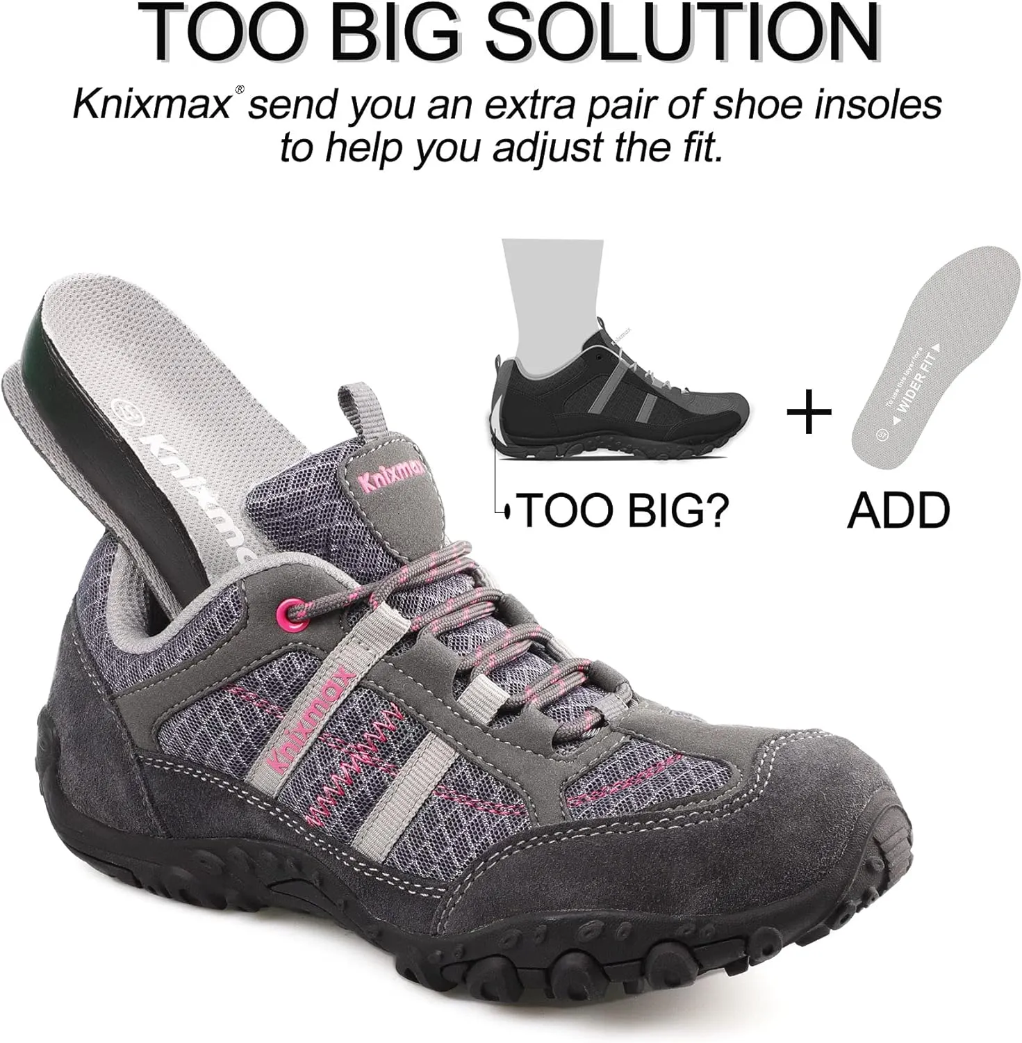 Knixmax Womens Hiking Shoes Lightweight Non-Slip Climbing Trekking Sneakers for Woman Camping Backpacking Shoe Summer Hiker Shoes