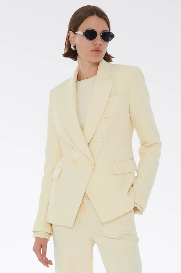 Kylie Double Breasted Blazer in Butter