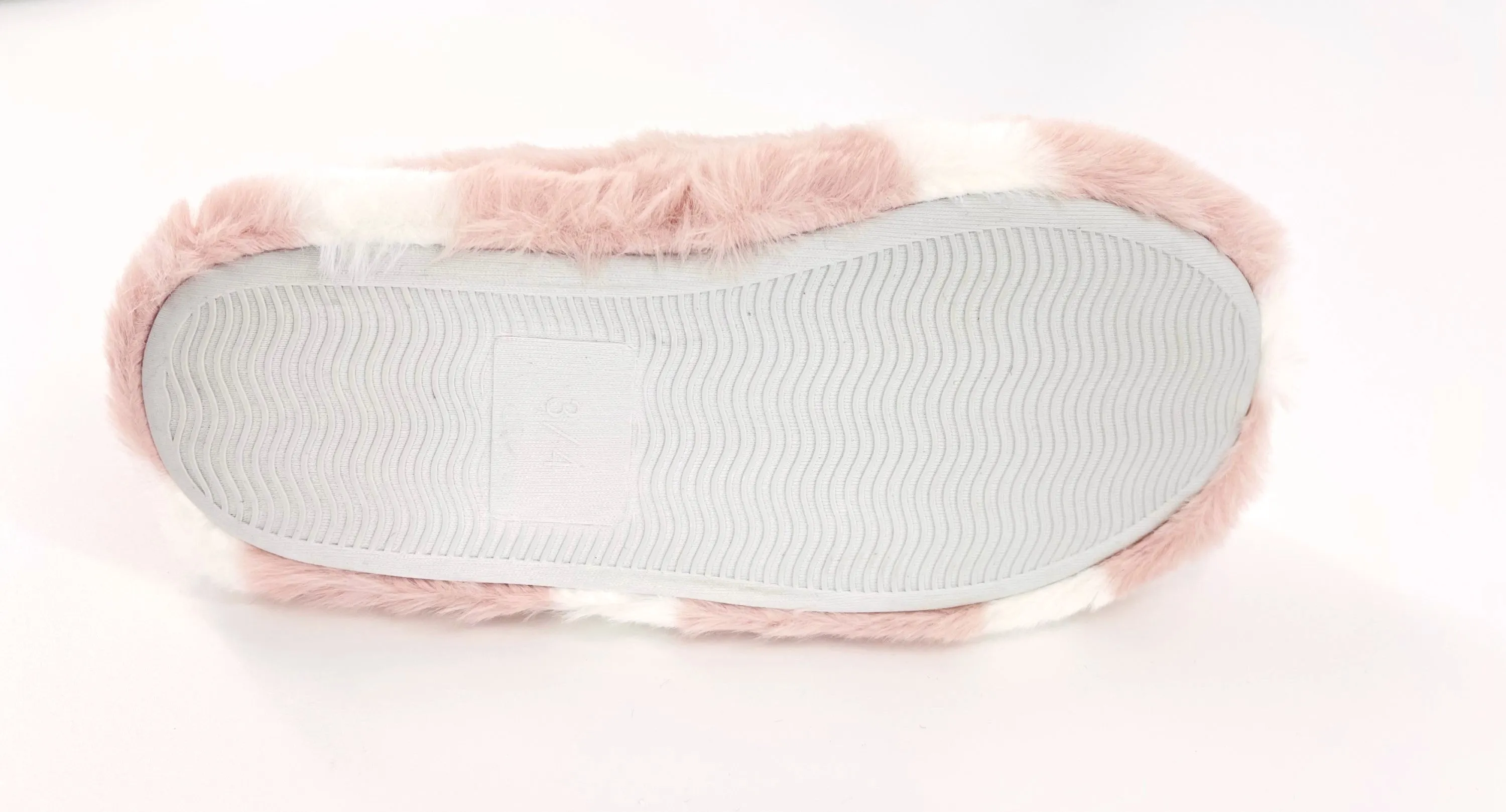 Ladies Pink Spot Plush Mule Slippers