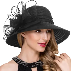 Lady Church Derby Dress Cloche Hat Fascinator Floral Tea Party Wedding Bucket Hat S051