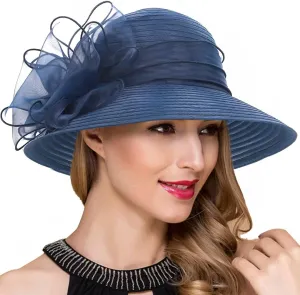 Lady Church Derby Dress Cloche Hat Fascinator Floral Tea Party Wedding Bucket Hat S051