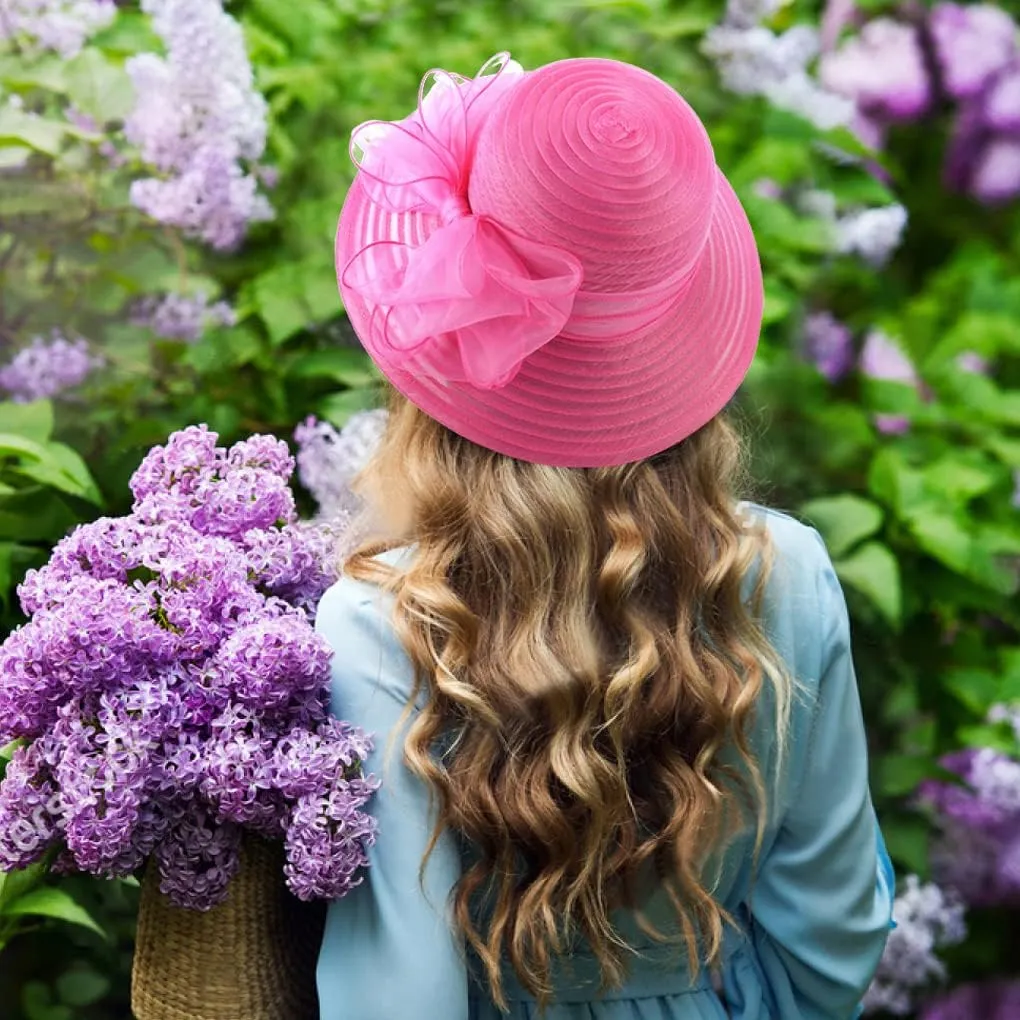 Lady Church Derby Dress Cloche Hat Fascinator Floral Tea Party Wedding Bucket Hat S051