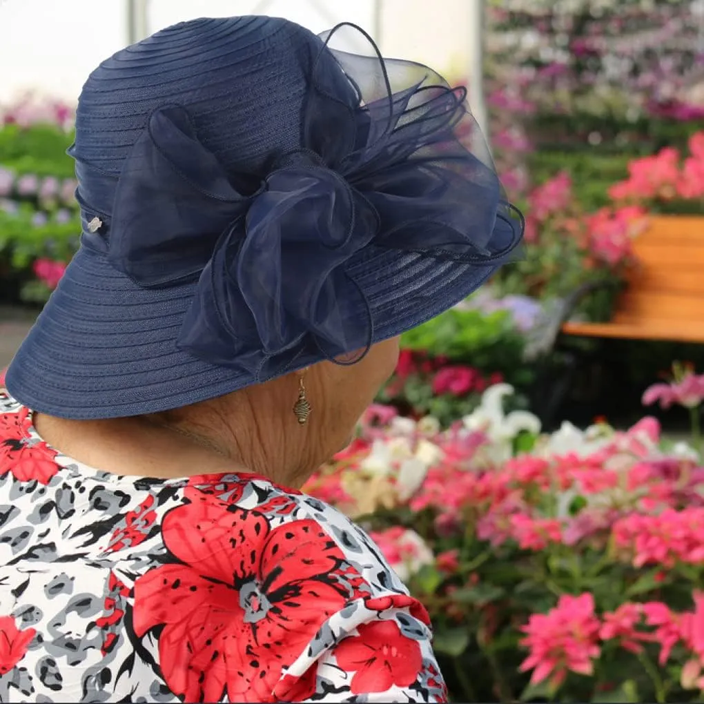 Lady Church Derby Dress Cloche Hat Fascinator Floral Tea Party Wedding Bucket Hat S051