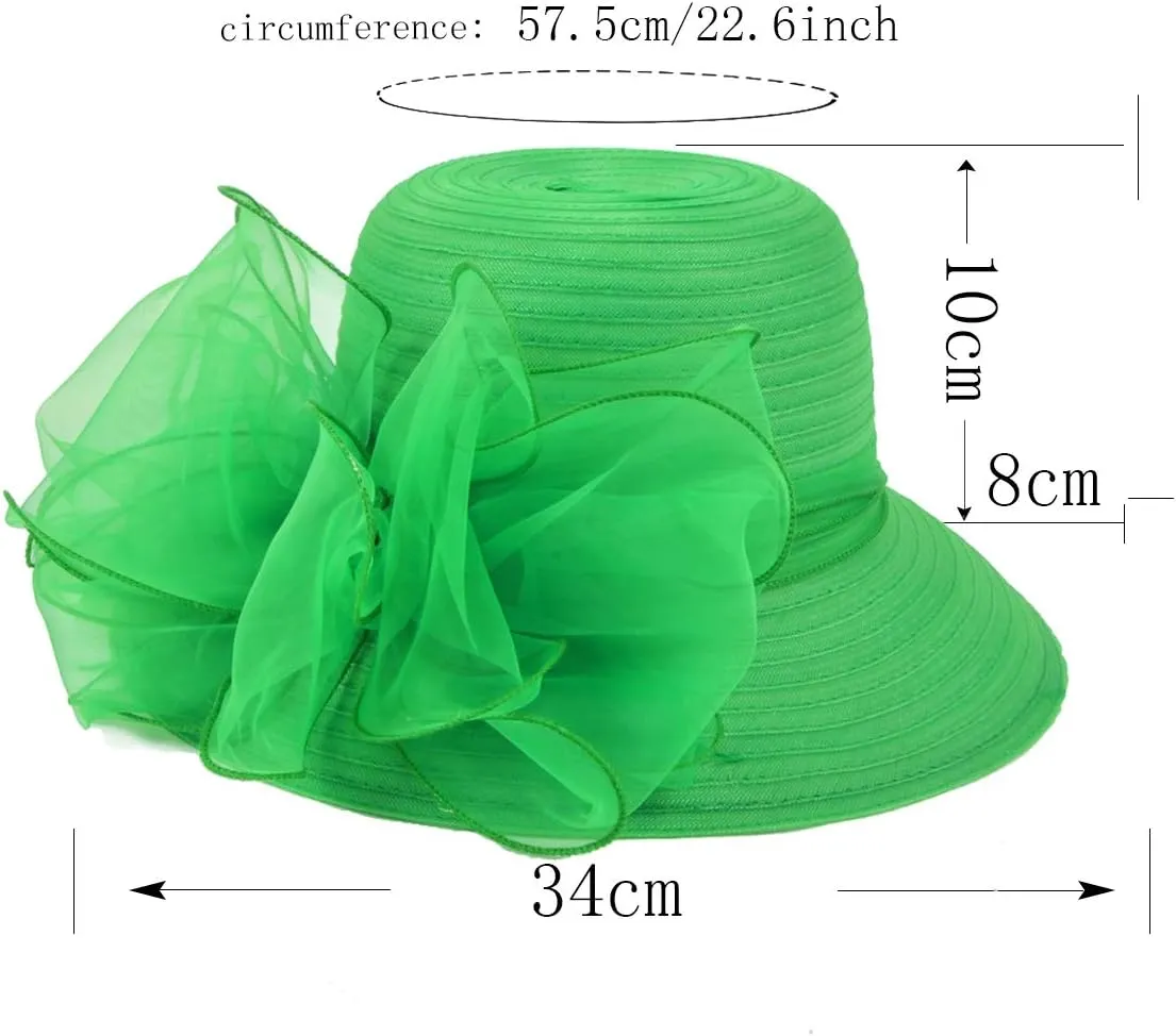 Lady Church Derby Dress Cloche Hat Fascinator Floral Tea Party Wedding Bucket Hat S051