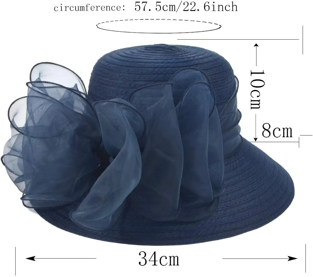 Lady Church Derby Dress Cloche Hat Fascinator Floral Tea Party Wedding Bucket Hat S051