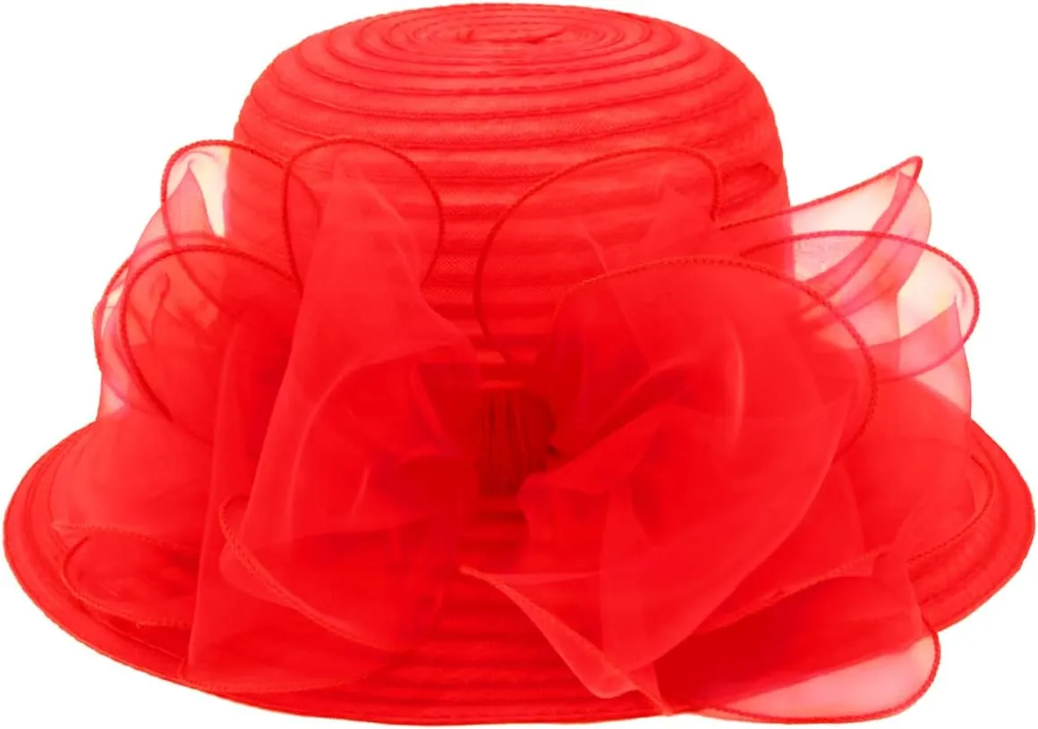 Lady Church Derby Dress Cloche Hat Fascinator Floral Tea Party Wedding Bucket Hat S051