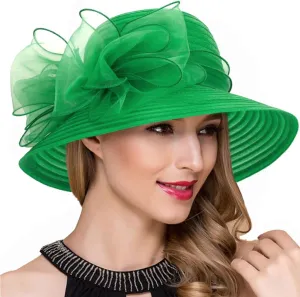 Lady Church Derby Dress Cloche Hat Fascinator Floral Tea Party Wedding Bucket Hat S051