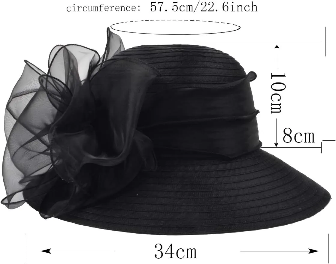 Lady Church Derby Dress Cloche Hat Fascinator Floral Tea Party Wedding Bucket Hat S051