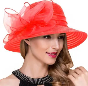 Lady Church Derby Dress Cloche Hat Fascinator Floral Tea Party Wedding Bucket Hat S051