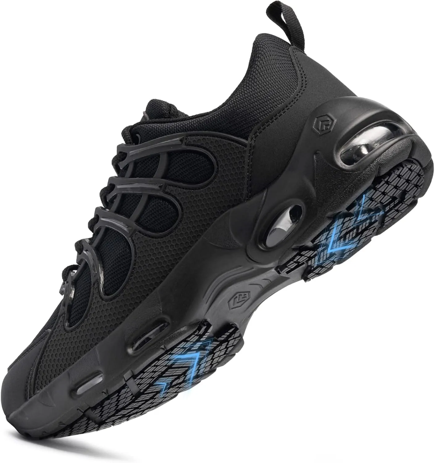 LARNMERN Non Slip Work Shoes for Men Slip Resistant Sneakers Casual Comfort Walking Mens Chef Kitchen Breathable Air Cushion Wide Width