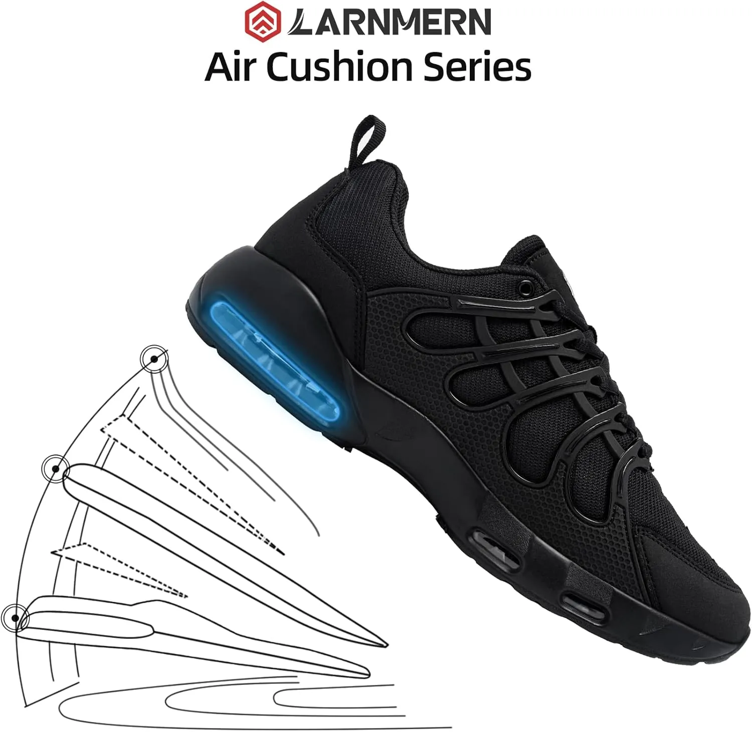LARNMERN Non Slip Work Shoes for Men Slip Resistant Sneakers Casual Comfort Walking Mens Chef Kitchen Breathable Air Cushion Wide Width