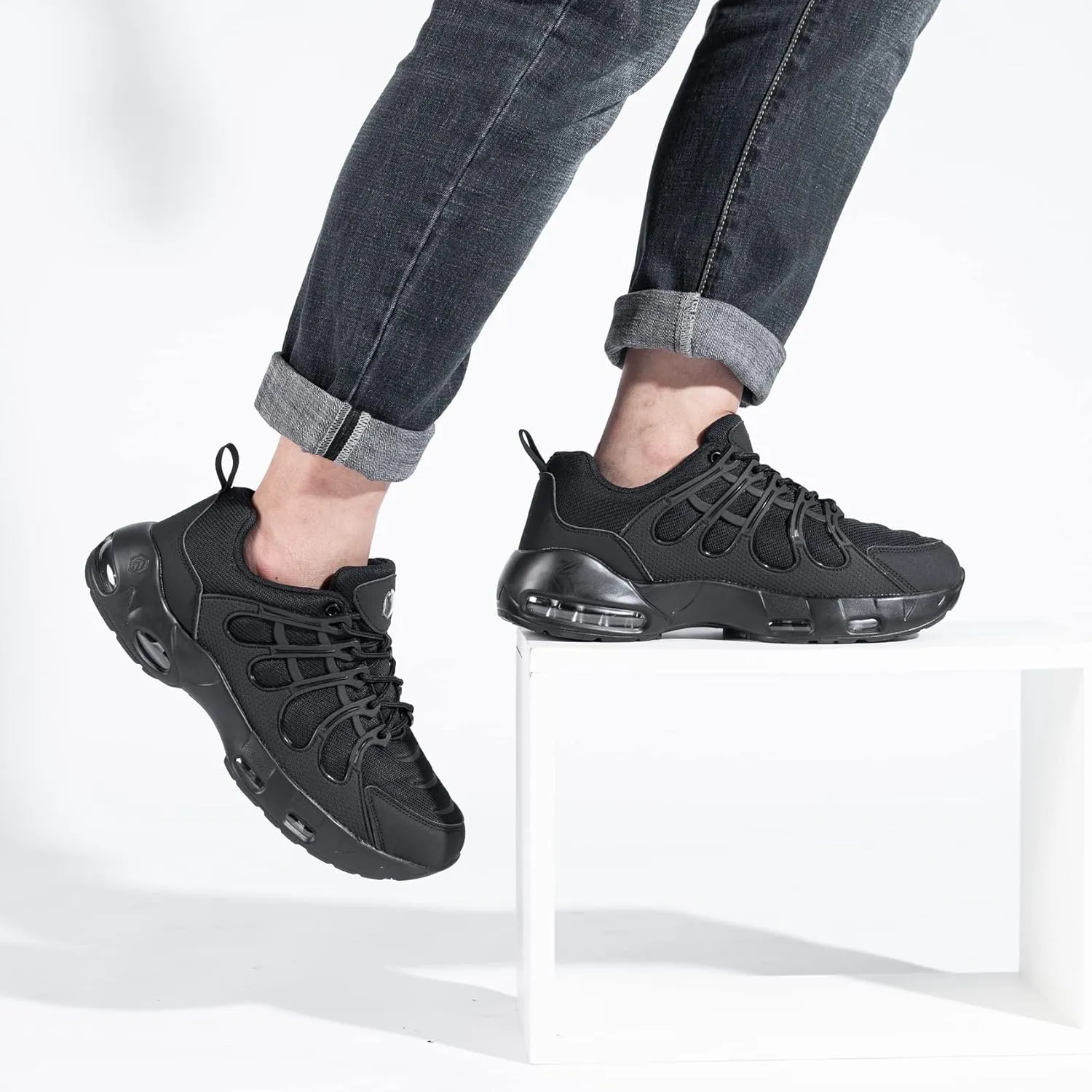 LARNMERN Non Slip Work Shoes for Men Slip Resistant Sneakers Casual Comfort Walking Mens Chef Kitchen Breathable Air Cushion Wide Width