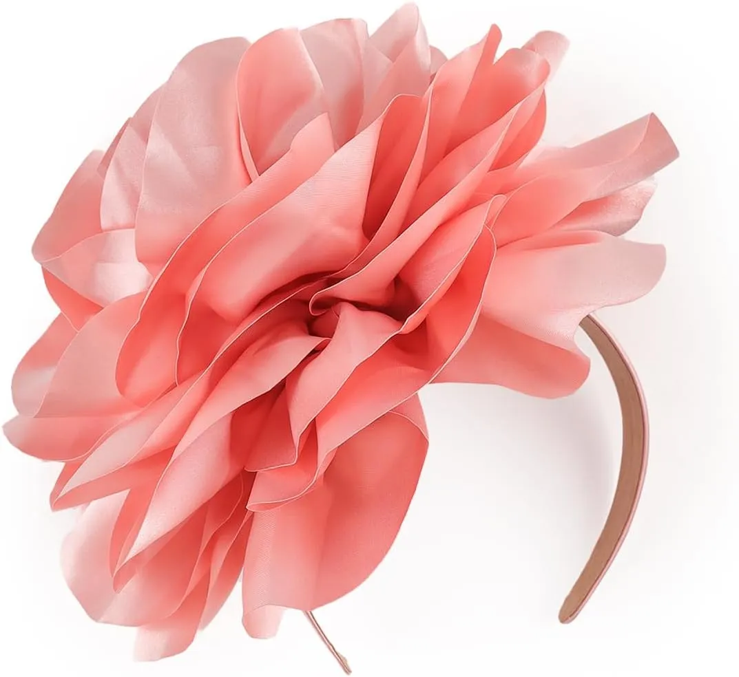LATIMOON Flower Fascinator for Women Tea Party Derby Hat Cocktail Wedding Bridal Fascinators Headband for Women