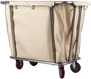 Laundry Sorter on Wheels Laundry Trolley Cart Medical Cart Houseware Heavy-Duty Rolling Laundry Hamper Sorter Cart, Wheeled Commercial Hotel Trolley Bin with Removable Bag (Color : Yellow)