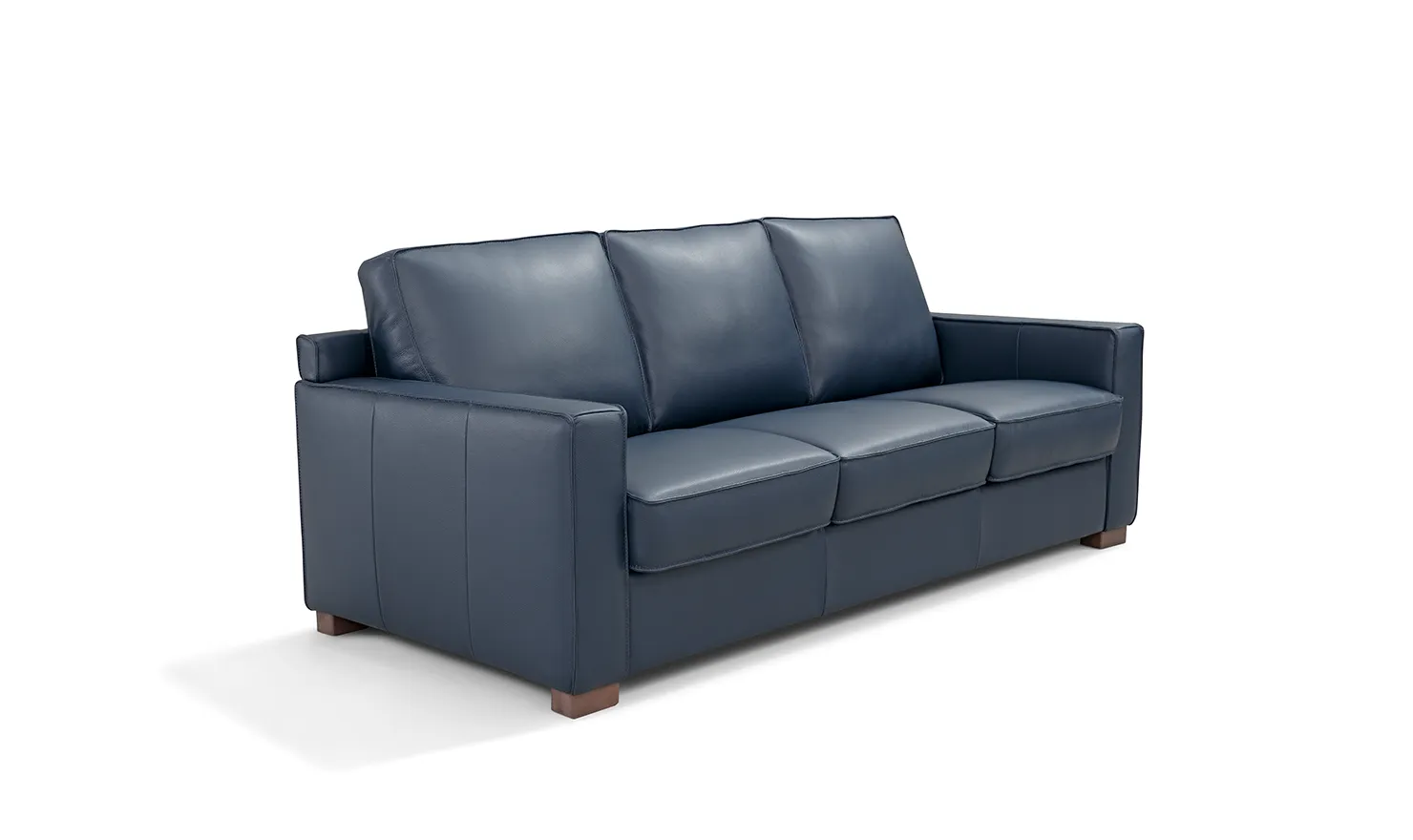 Leather Italia Logan 3-seater Queen Sleeper Sofa In Blue Oxford