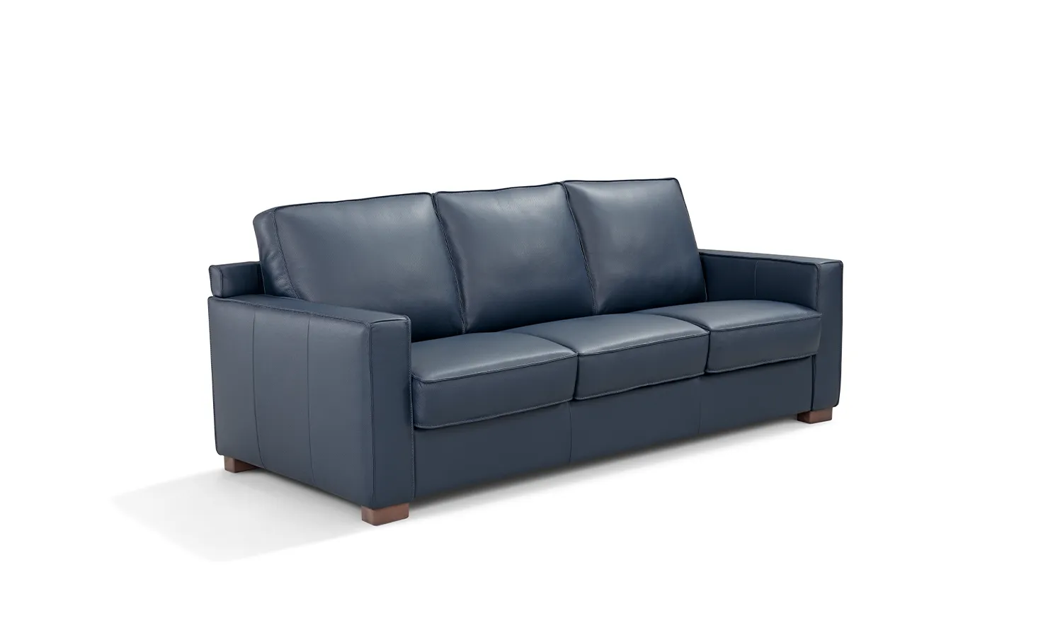 Leather Italia Logan 3-seater Queen Sleeper Sofa In Blue Oxford